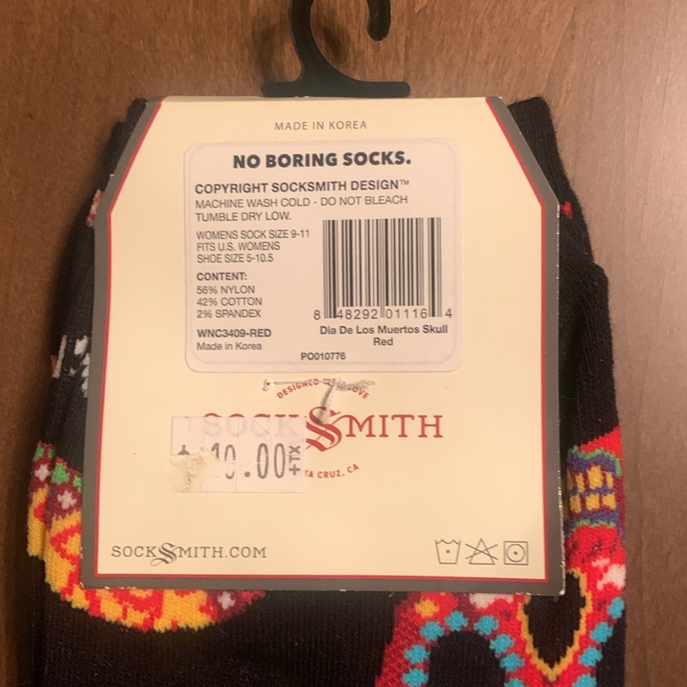 NWT SOCKSMITH Dia De Los Muertos Skull Fits Shoe sizes Size 5-10.5 PRICE FIRM - Picture 5 of 7